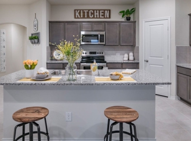 Large Island and Stainless Appliances in Kitchen at Wildcat Ranch Model Home for Sale