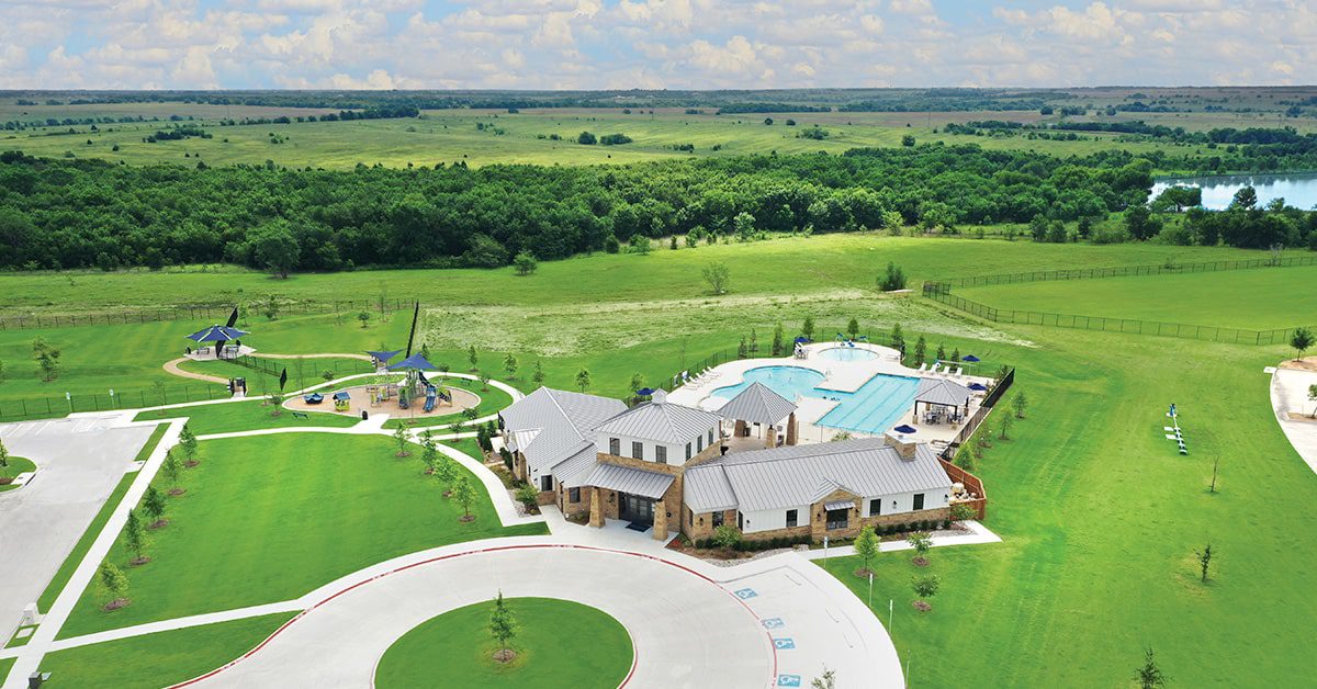 aerial of wildcat ranch community center