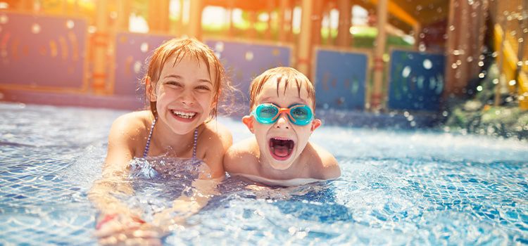 kids having fun in water park