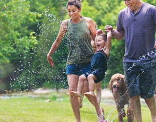 Backyard sprinkler fun