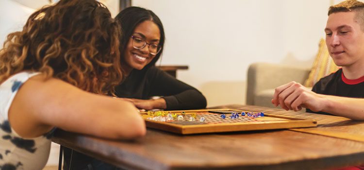 playing board games at wildcat home