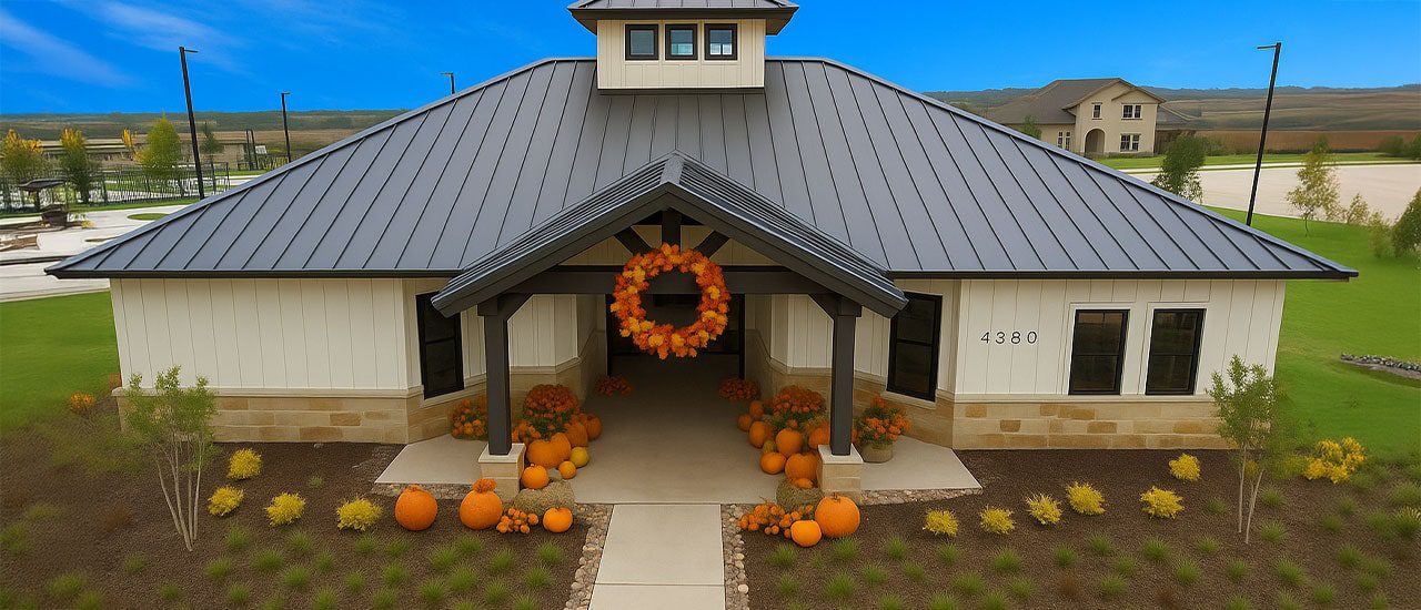 Wildcat Ranch Texas Fall decor amenity center